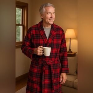 Vintage Pendleton Wool Red Plaid Robe Men’s Medium Portland Oregon